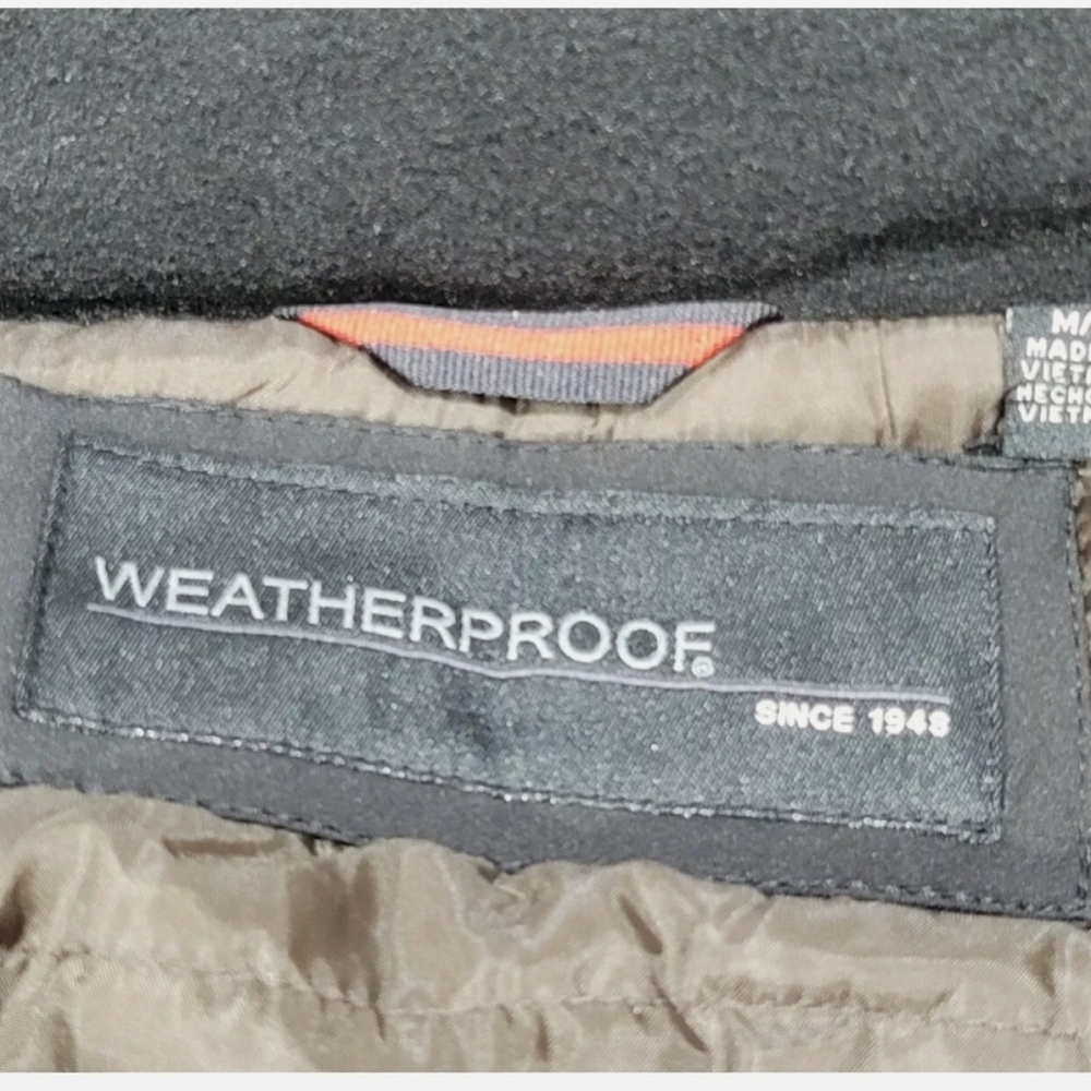 Weatherproof Mens Stretch Tech Black Heavy Jacket Windproof Water Resistant - Picture 6 of 7
